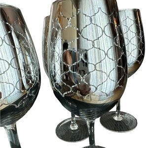 Set of 4 Silver Wine Glasses